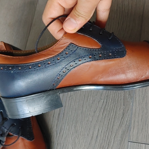 Navy and brown Derby's shoes - Picture 4 of 4